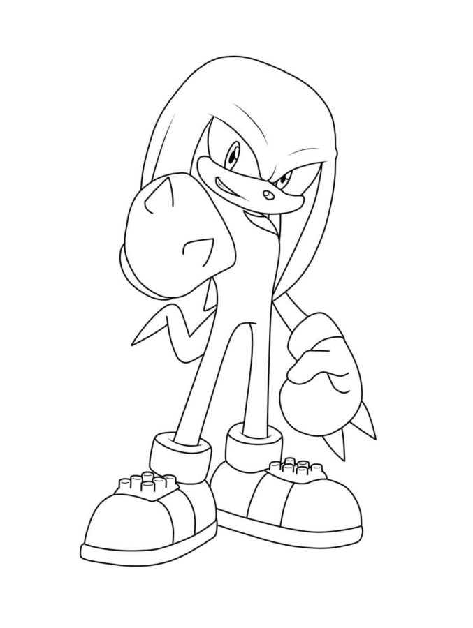Knuckles the echidna coloring pages