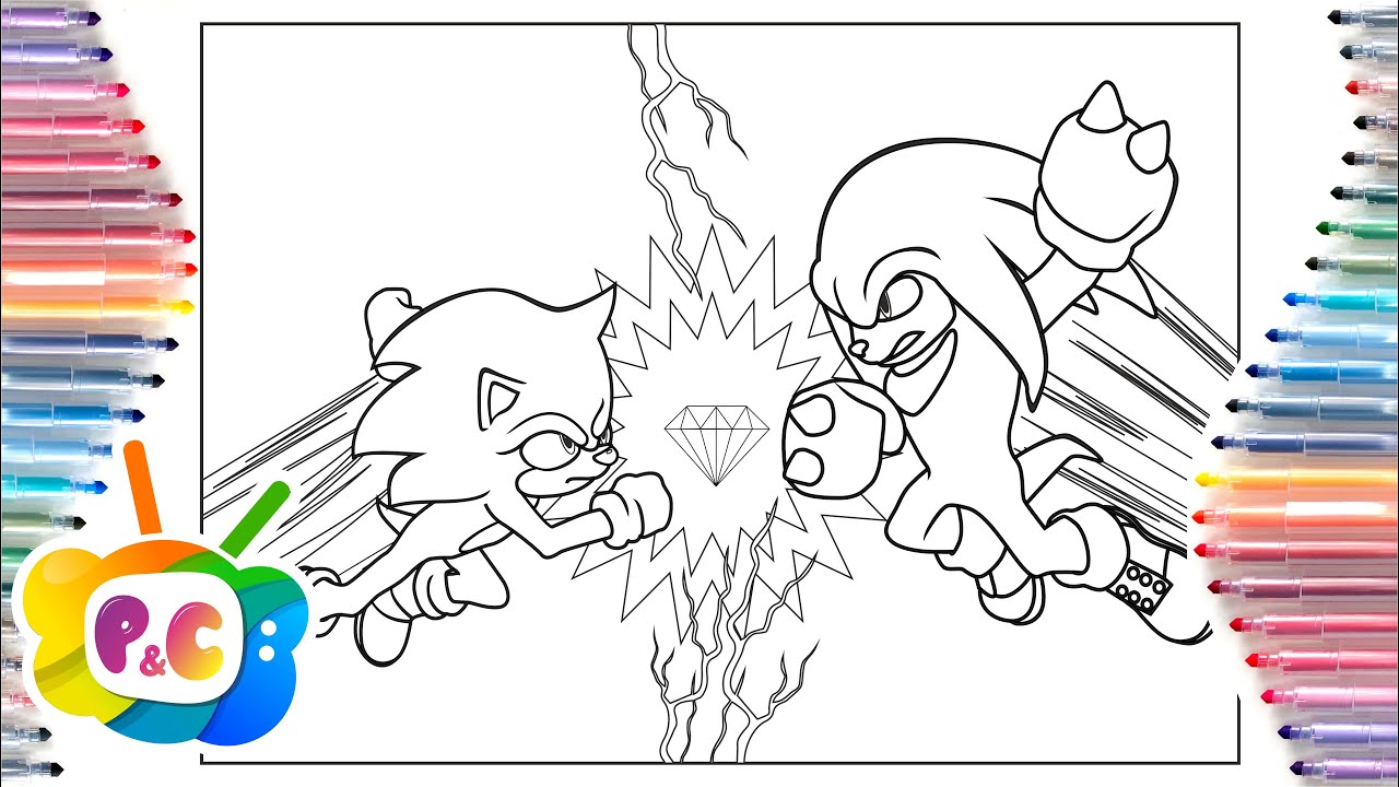 Sonic the hedgehog coloring pages sonic vs knuckles coloring alan walker