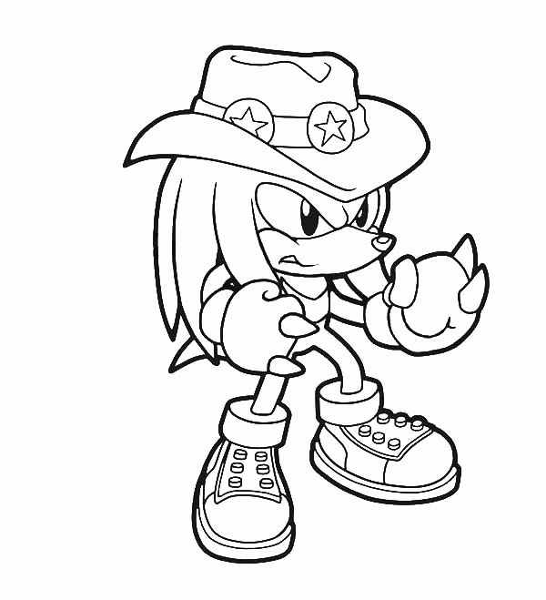 Sonic coloring page knuckles