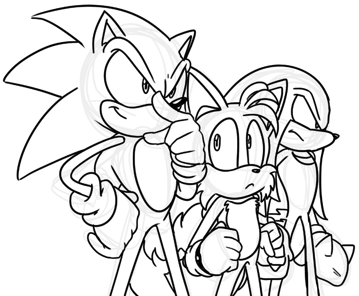 Silentvelocity on x sketch of sonic tails and knuckles httpstcokvbuscac x