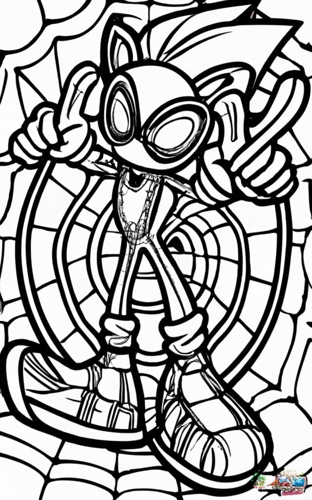 Sonic spiderman coloring pages