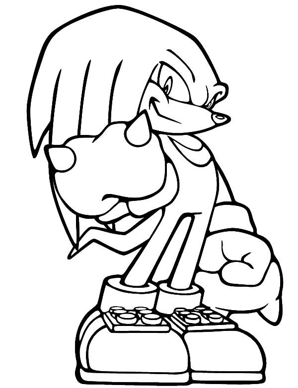 Knuckles knuckles confident of his strength coloring pages coloring pages online coloring pages cartoon coloring pages