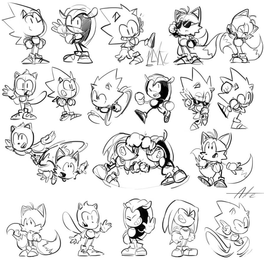 Sonic mania plus sketches by lallelol on