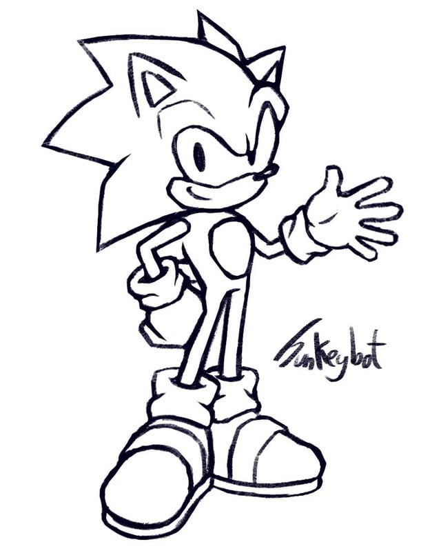 I tried drawing a mix between sonics mania modern designs rsonicthehedgehog