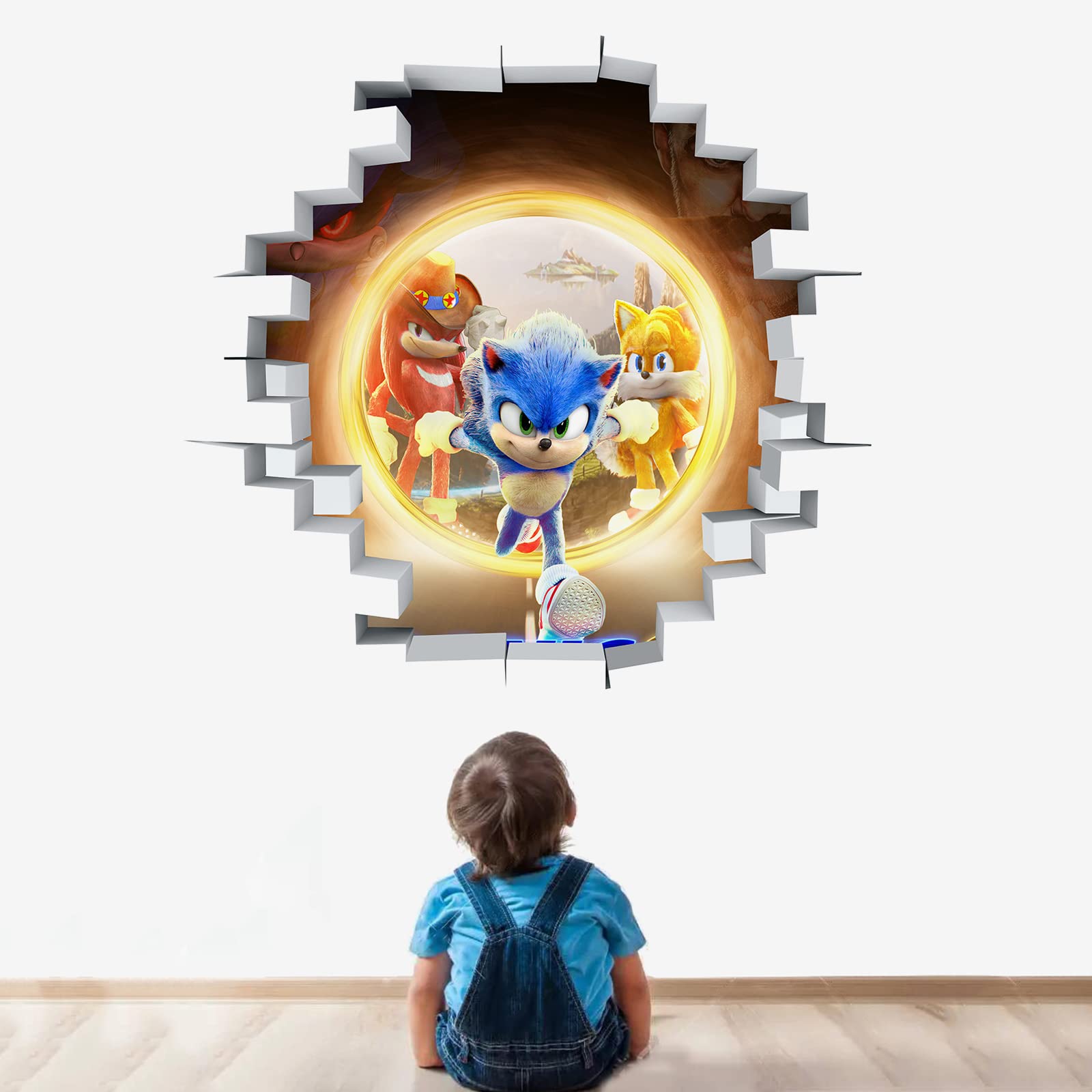 Sonic Hedgehog Wall Decals, Kids Super Sonic Wall Stickers