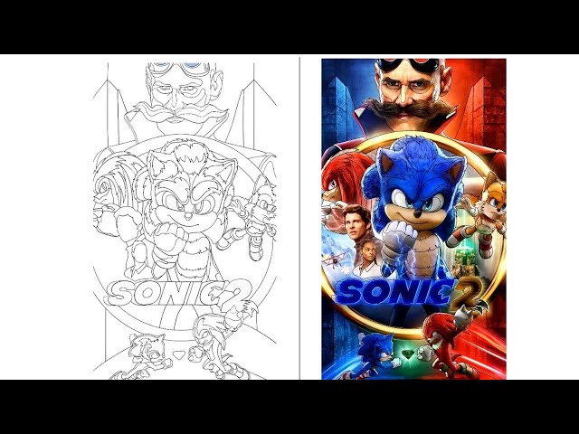 Sonic movie all heroes ñoloring book game asmr digital coloring app