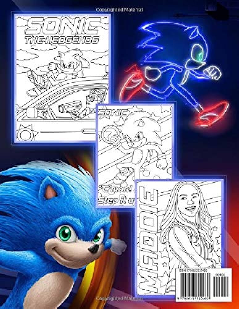 Sonic the hedgehog colouring book sonic colouring book with latest unofficial pictures founded on action movie by