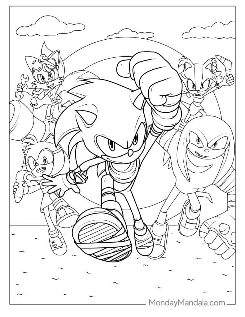 Sonic coloring pages free pdf printables