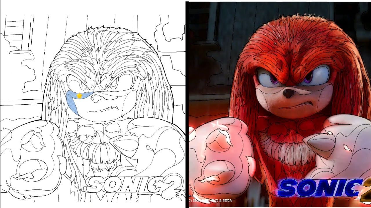 Sonic ovie knuckles coloring pages gae asr digital coloring app