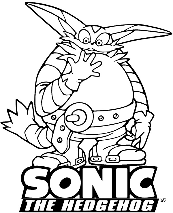 Big cat coloring sheet from sonic movie