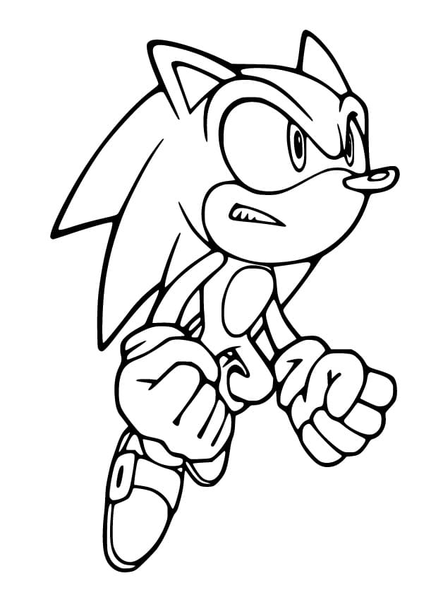 Flying sonic coloring page