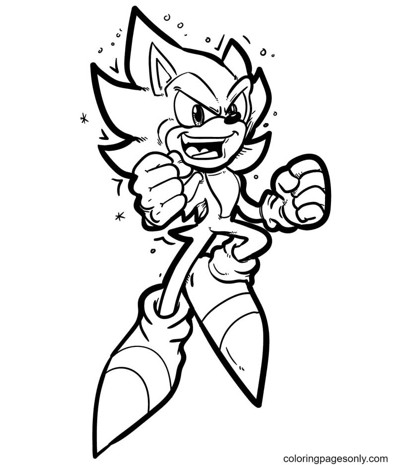 Super sonic coloring page