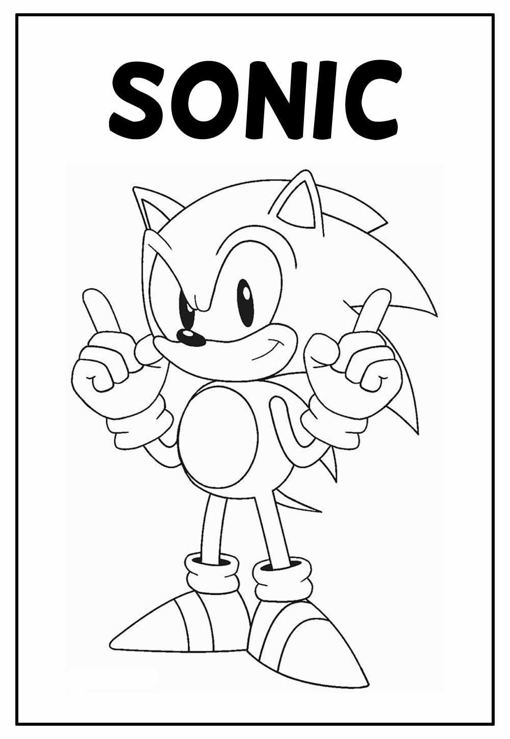 Desenhos do sonic para imprimir e colorir