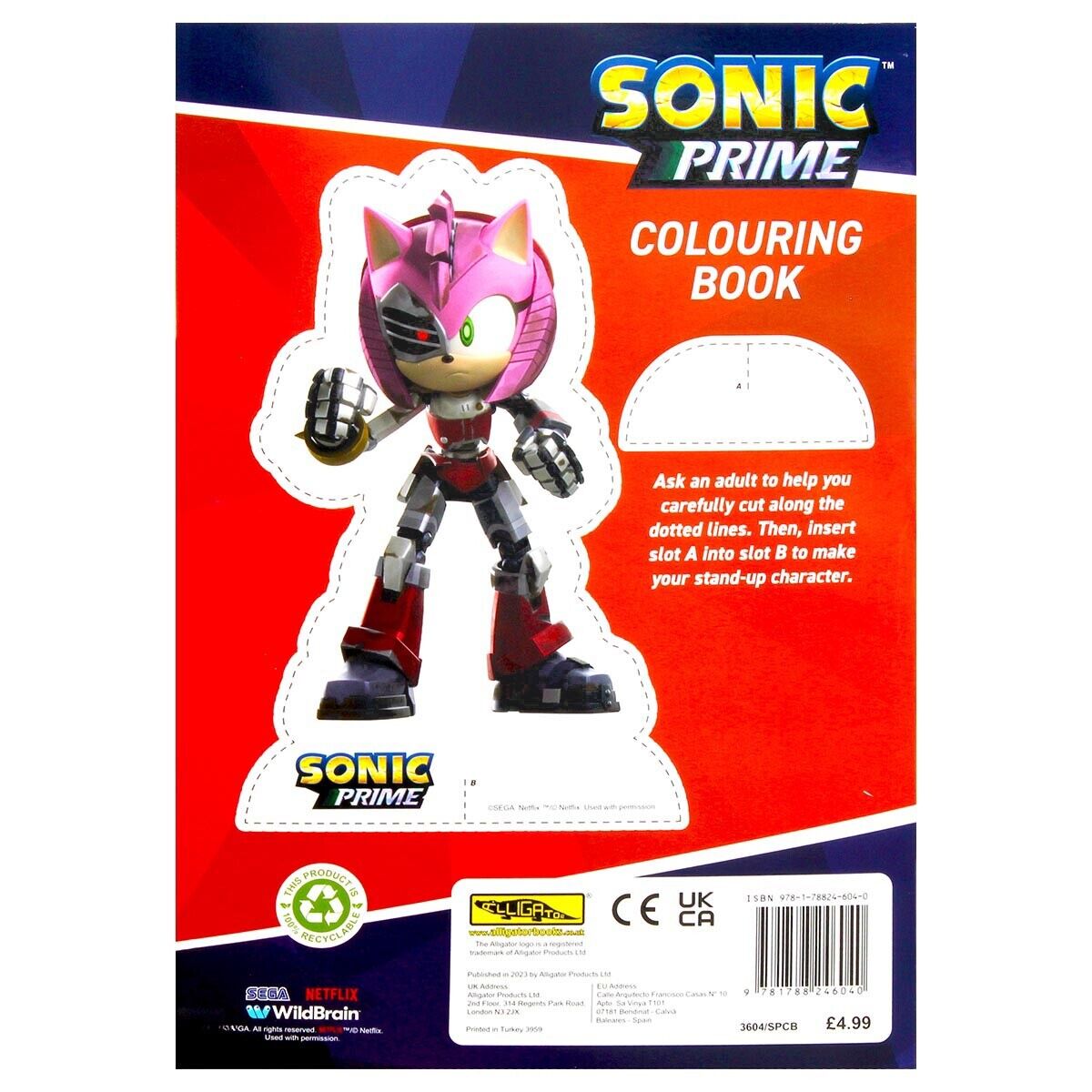 Official sonic prime colouring book pages creative activity for kids ages