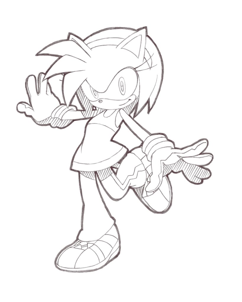 Sonic the hedgeblog on x amy rose sketch layer artwork from sonic riders httpstcotxwfceau x