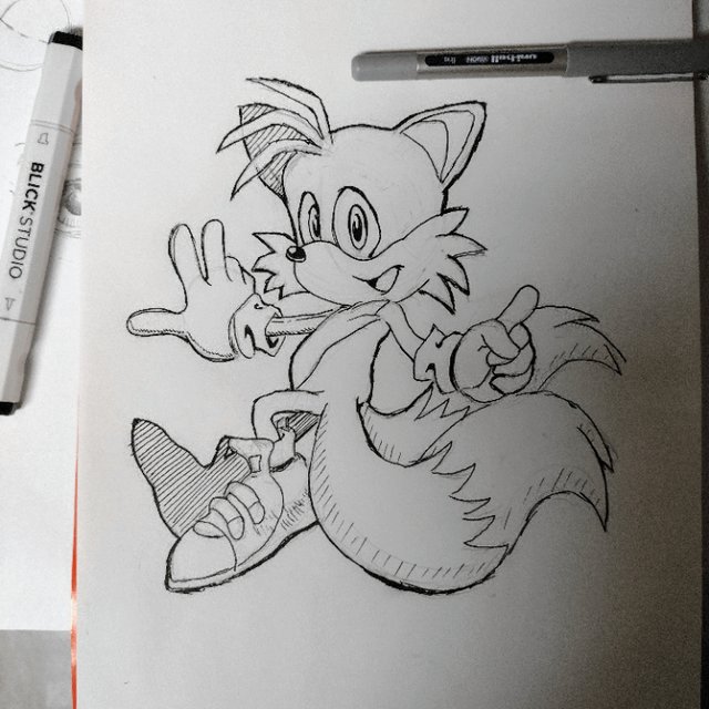 Drew tails from sa with a sonic riders art style and shoes rmilesprower