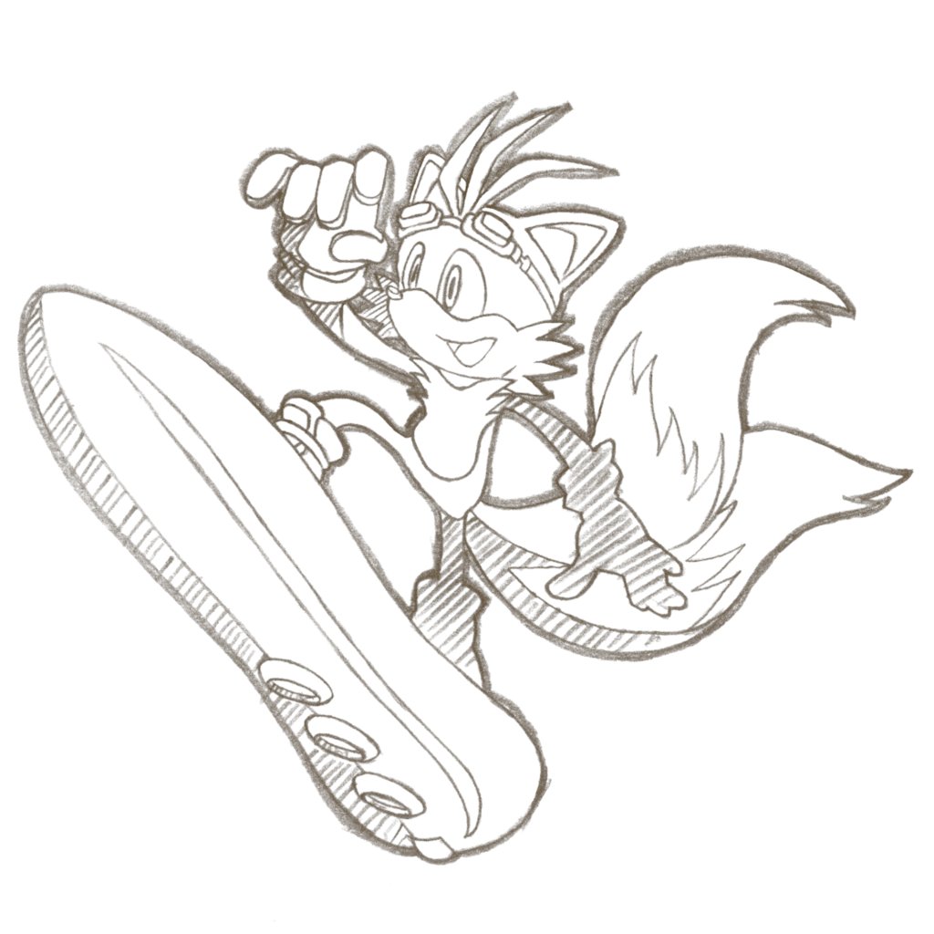 Video game art archive on x the sketch layer of the tails artwork from sonic riders httpstcoxkztulre x