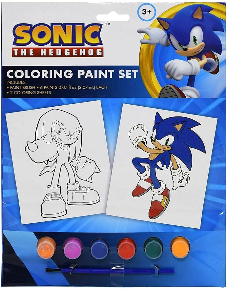 Sonic the hedgehog coloring paint set