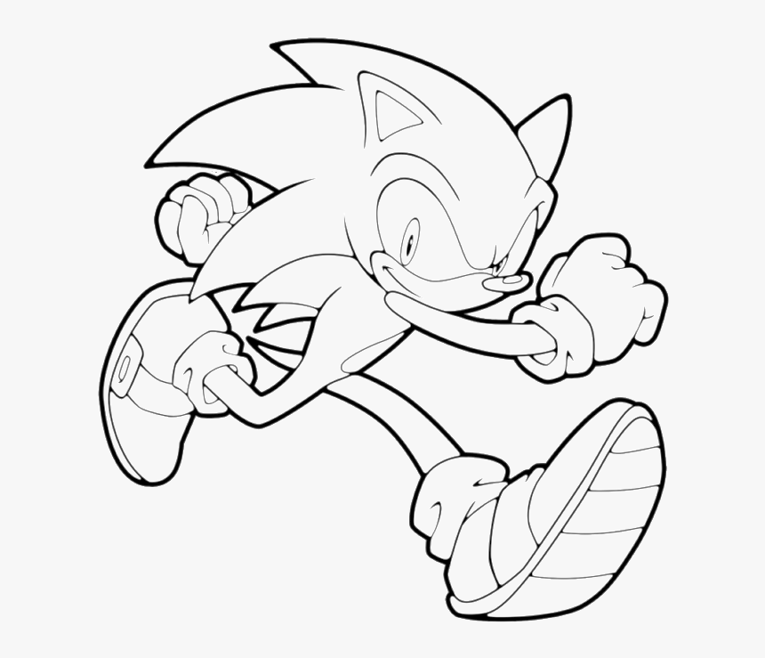 Sonic is running fast and fabulous coloring page