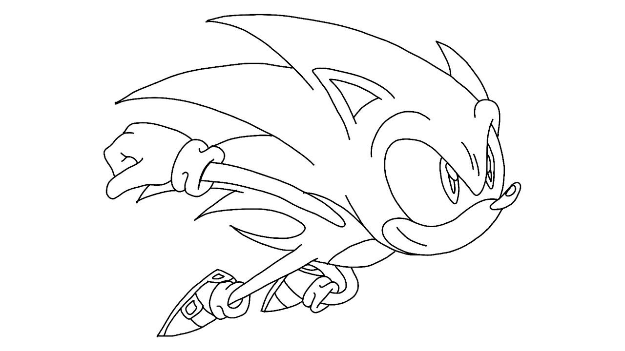 How to draw sonic the hedgehog running to fly step by step tutorial