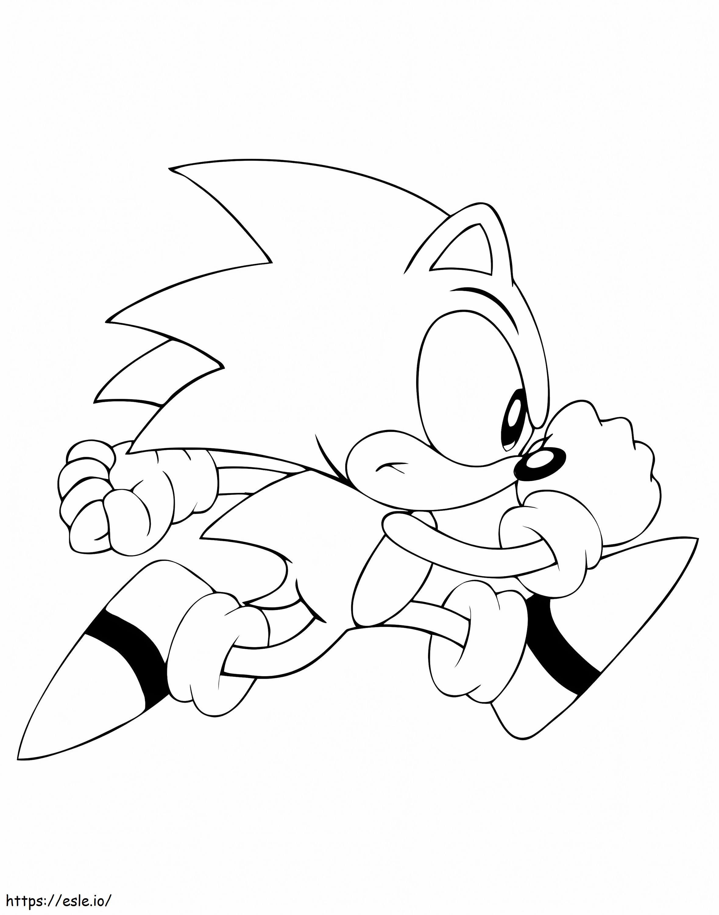 Sonic is running coloring page