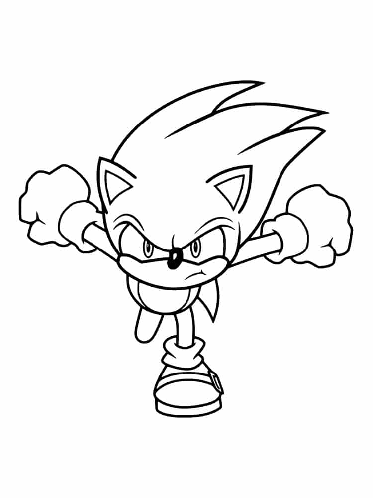 Sonic running fast coloring page