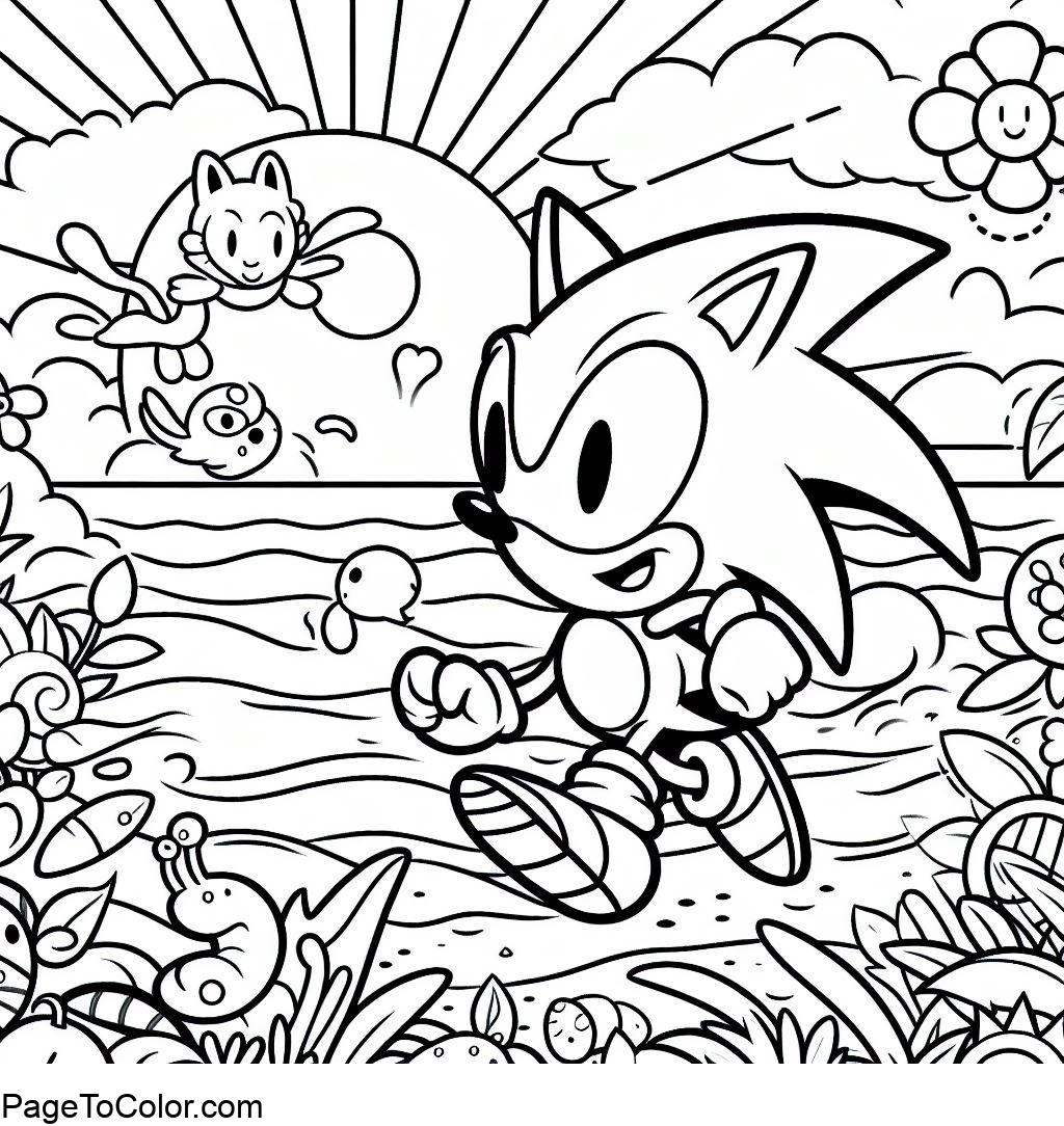 Free printable running sonic coloring pages