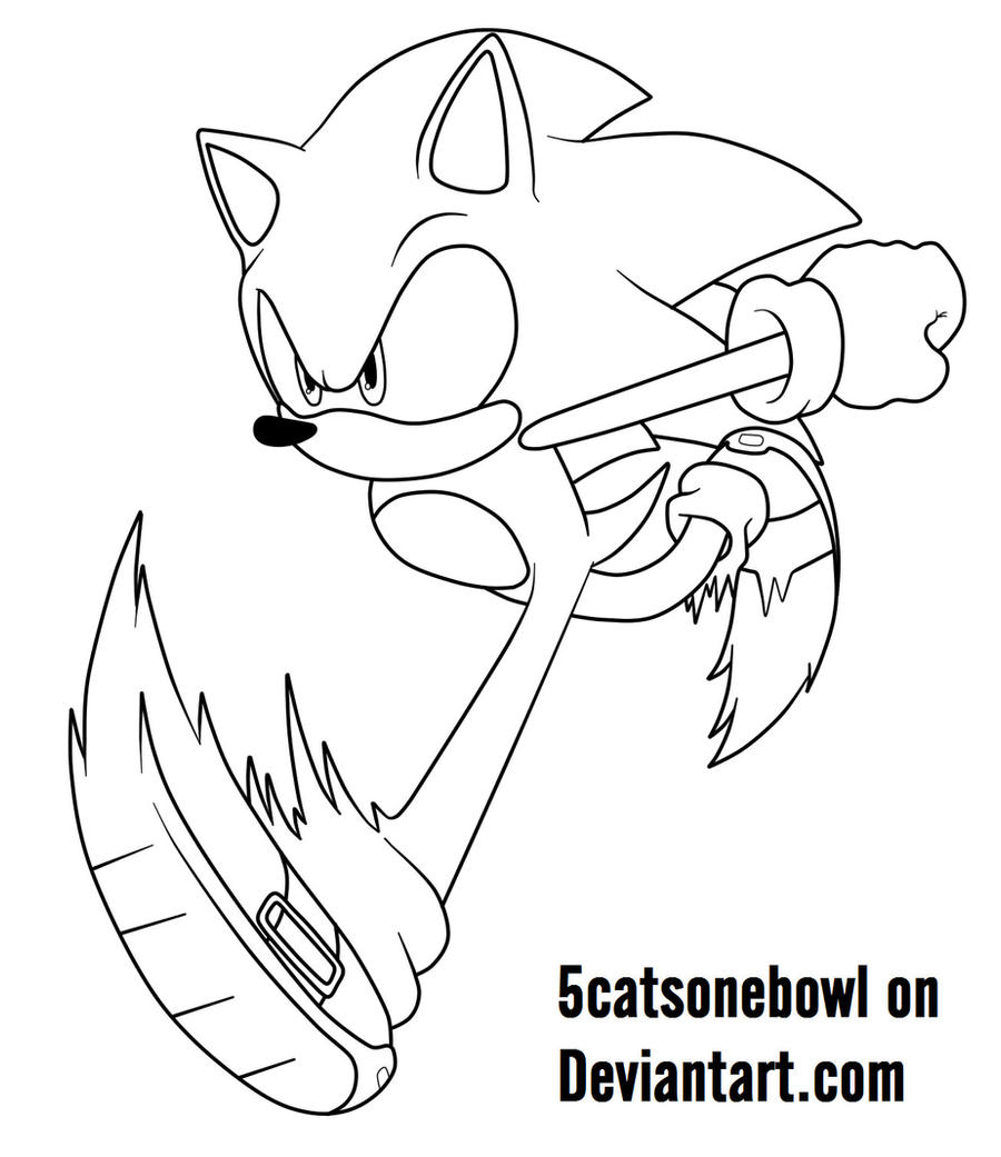 Sonic the hedgehog free line art by fug