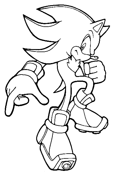 Shadow the hedgehog from sonic coloring page