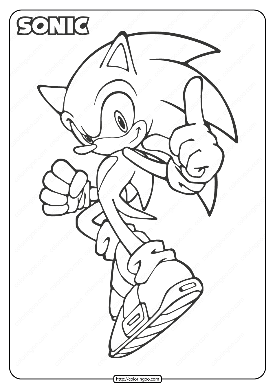 Free printable sonic the hedgehog coloring pages