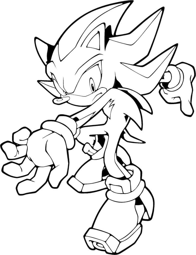 Shadow the hedgehog coloring page