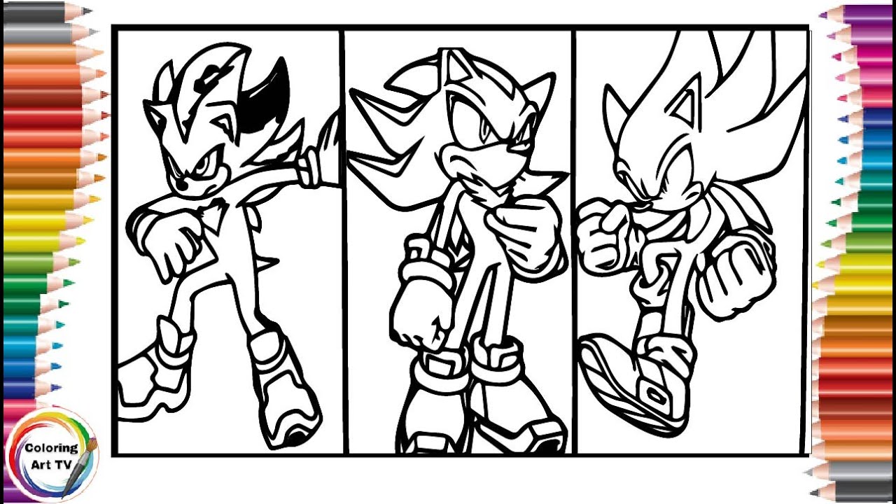 Sonic the hedgehog vs shadow coloring pagessonic coloring pages