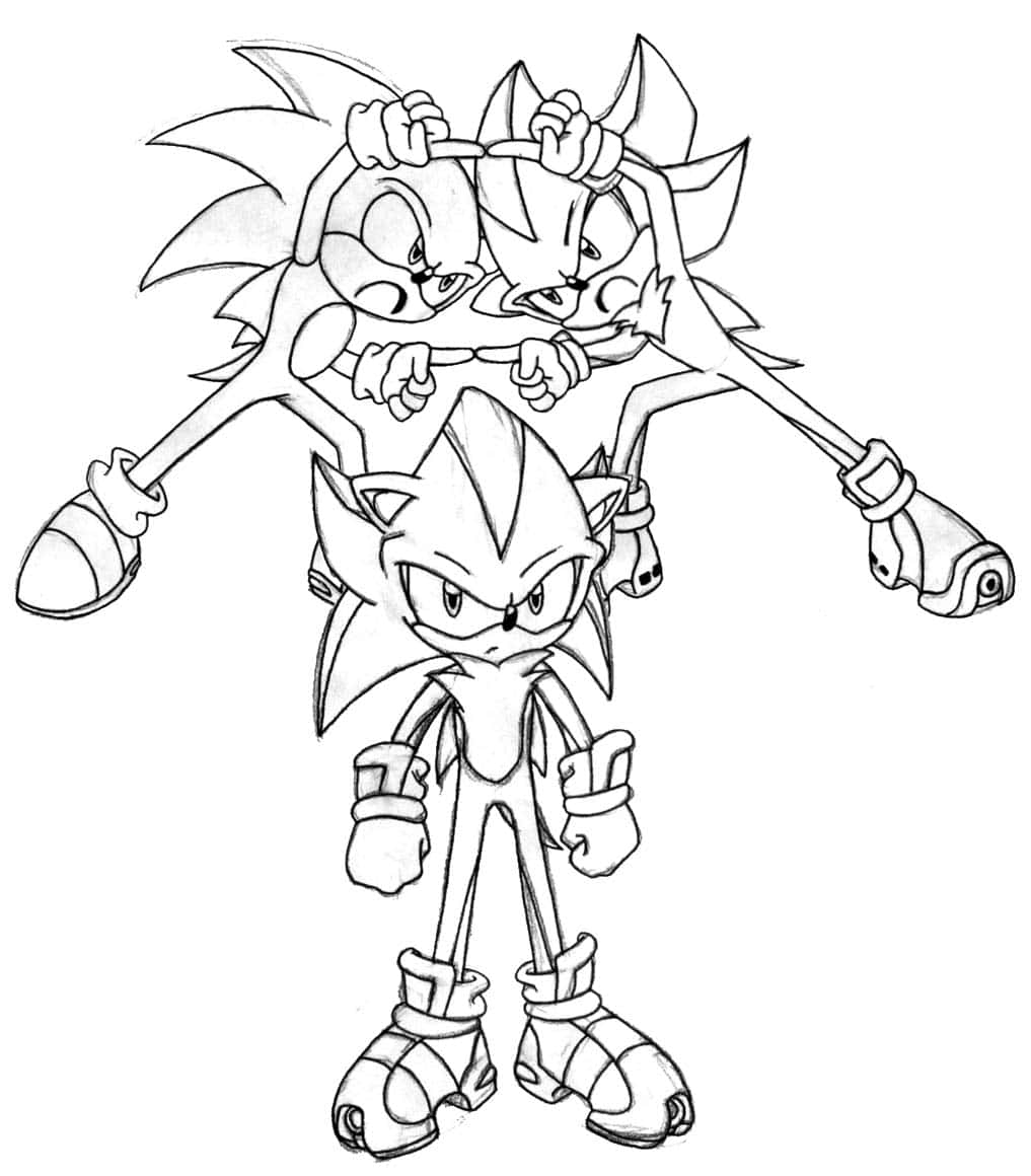 Download sonic coloring shadic sonic and shadow fusion picture