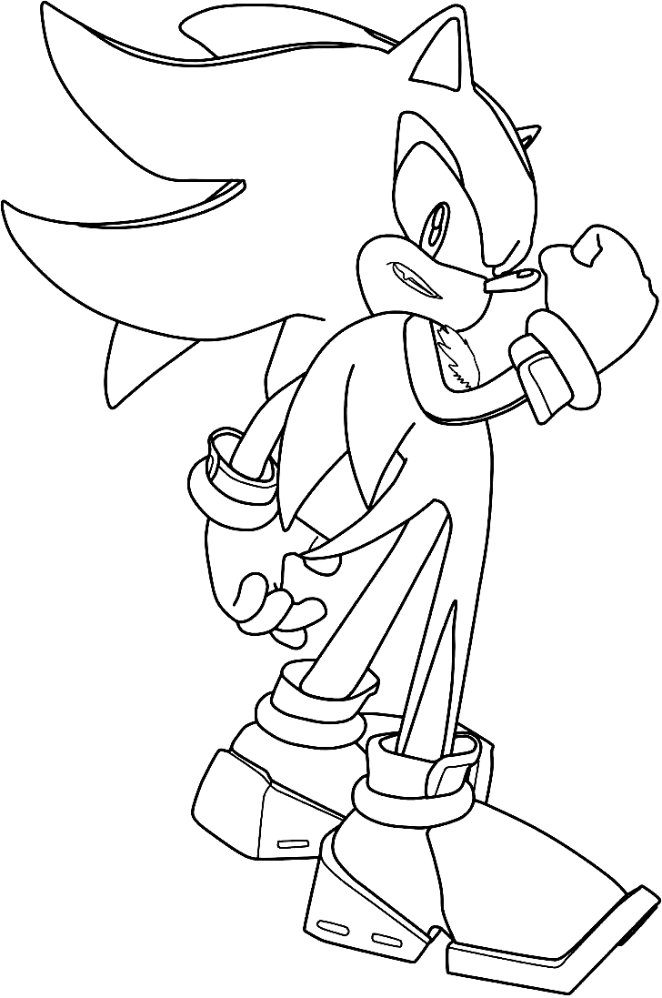 Shadow the hedgehog profile view coloring page