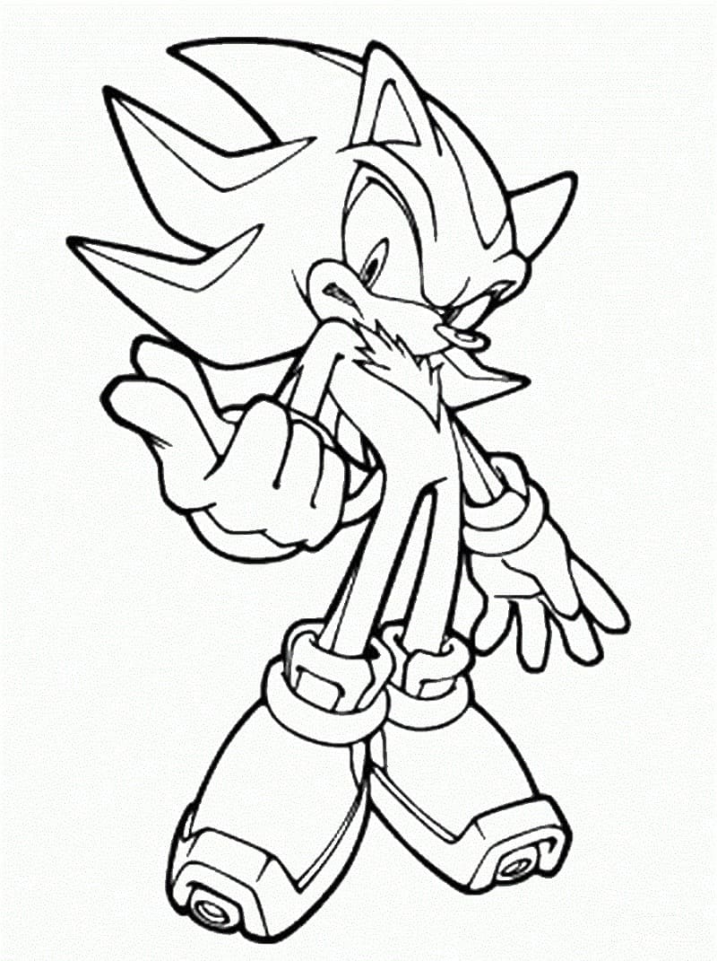 Shadow the hedgehog printable coloring page