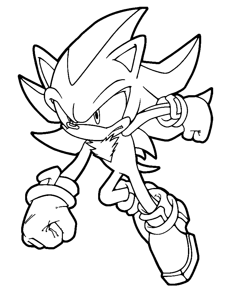 Shadow the hedgehog coloring pages printable for free download