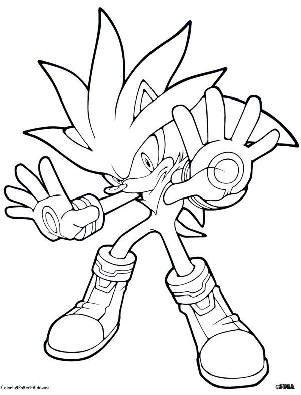 Silver the hedgehog coloring to print