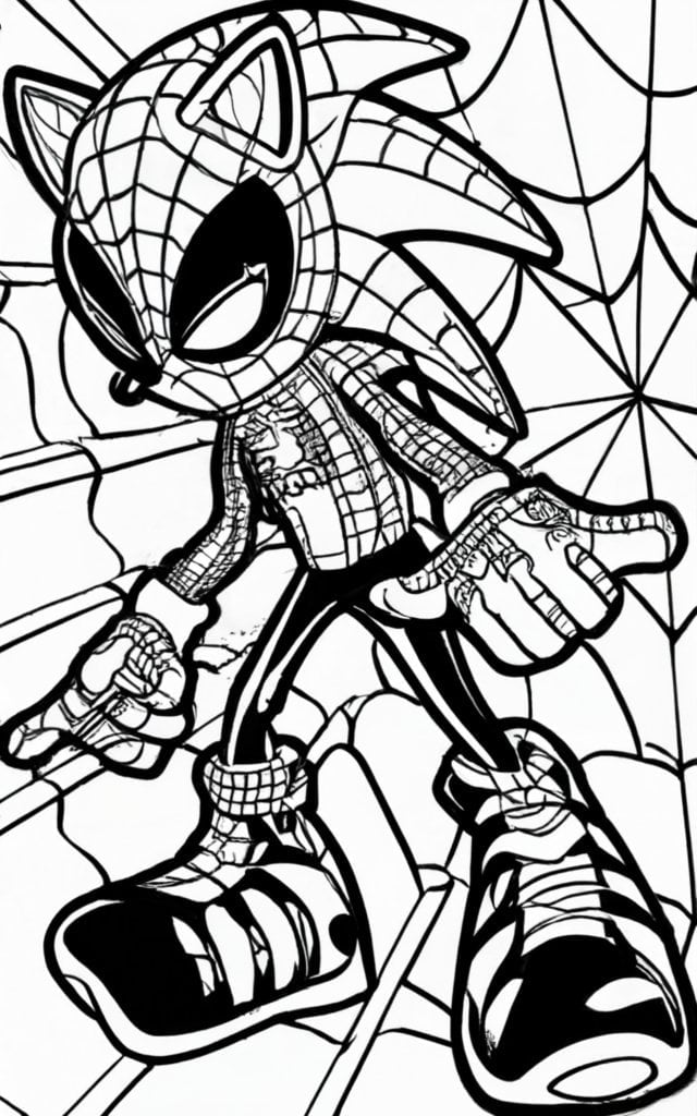 Sonic spiderman coloring pages