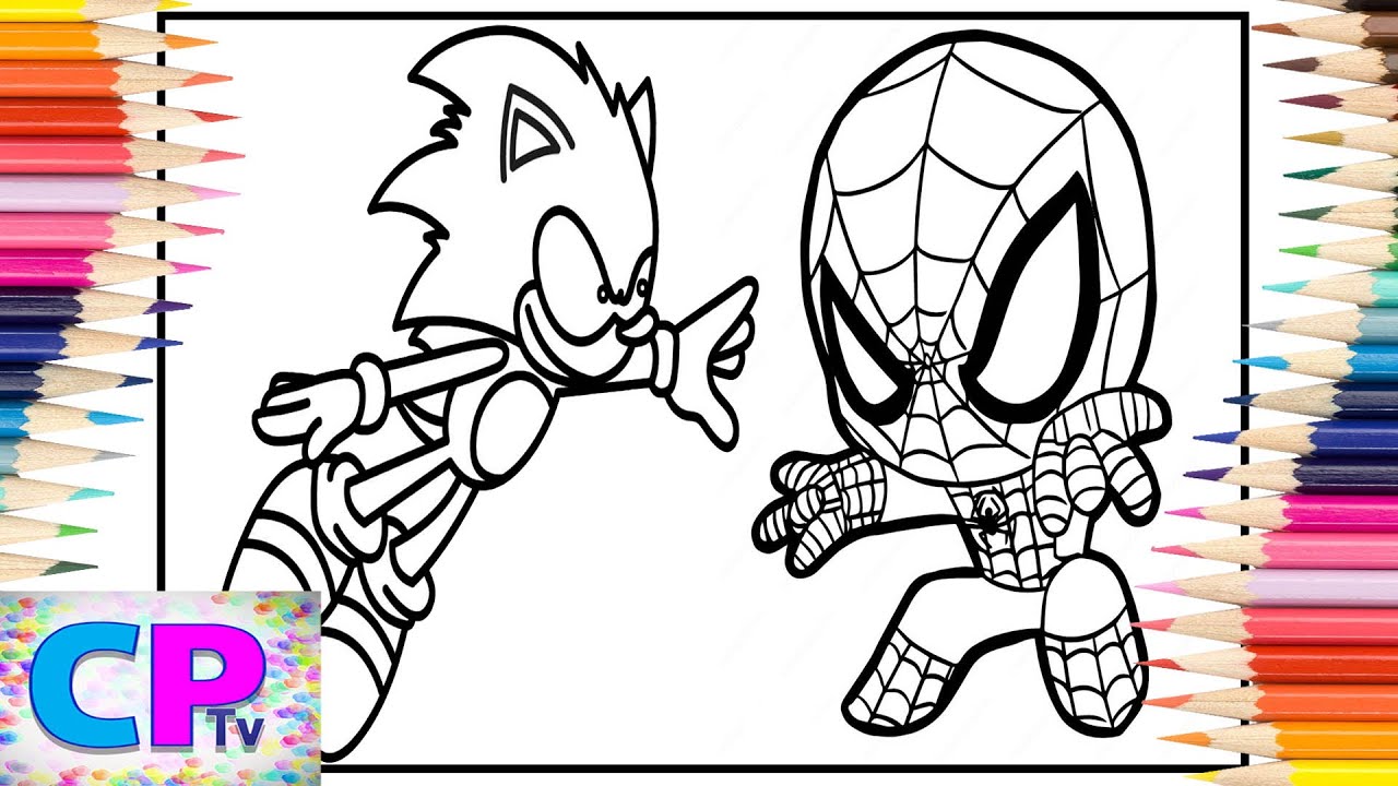 Sonic meets spiderman coloring pagesdisfigure