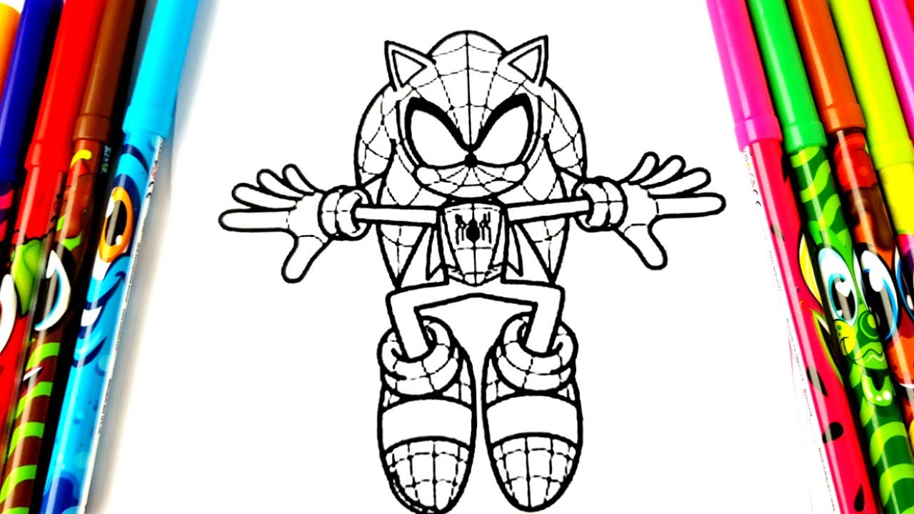 Sonic spider an hedgehog coloring pages draw and coloringtobu