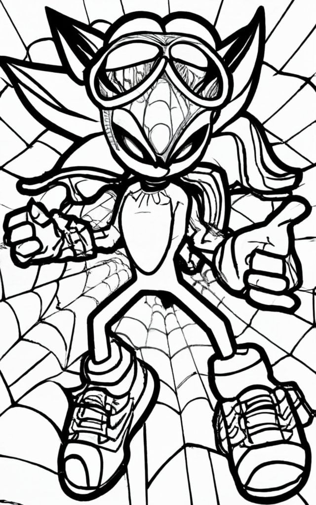 Sonic spiderman coloring pages