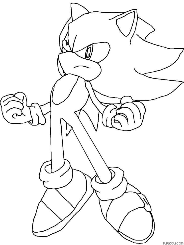 Angry powerful sonic coloring page