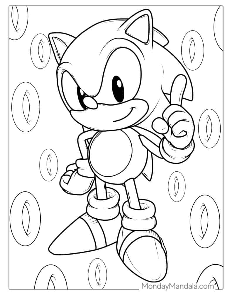 Sonic coloring pages free pdf printables