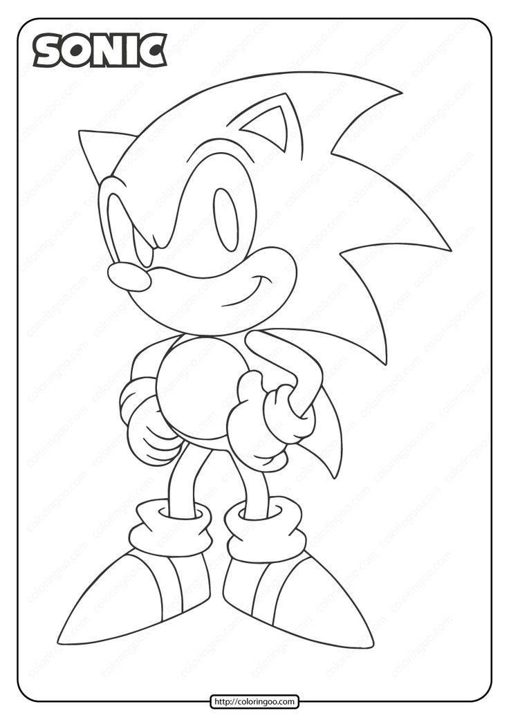 Free printable sonic pdf coloring page sonic sonic birthday coloring pages