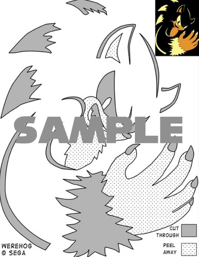 Halloween sonic the werehog pumpkin stencil