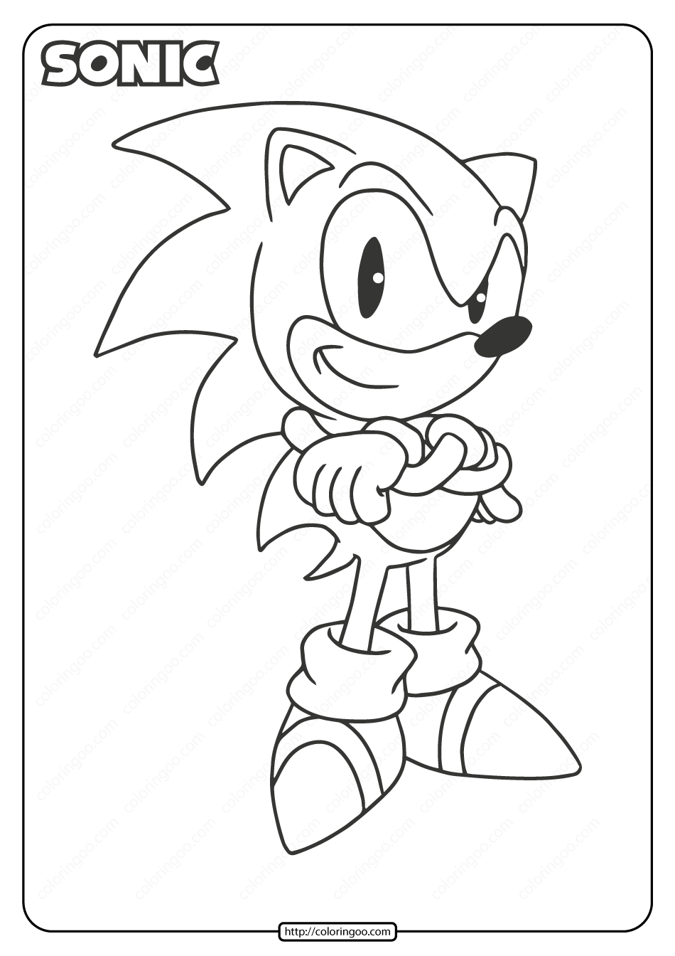 Printable sonic the hedgehog pdf coloring page cartoon coloring pages coloring pages free kids coloring pages