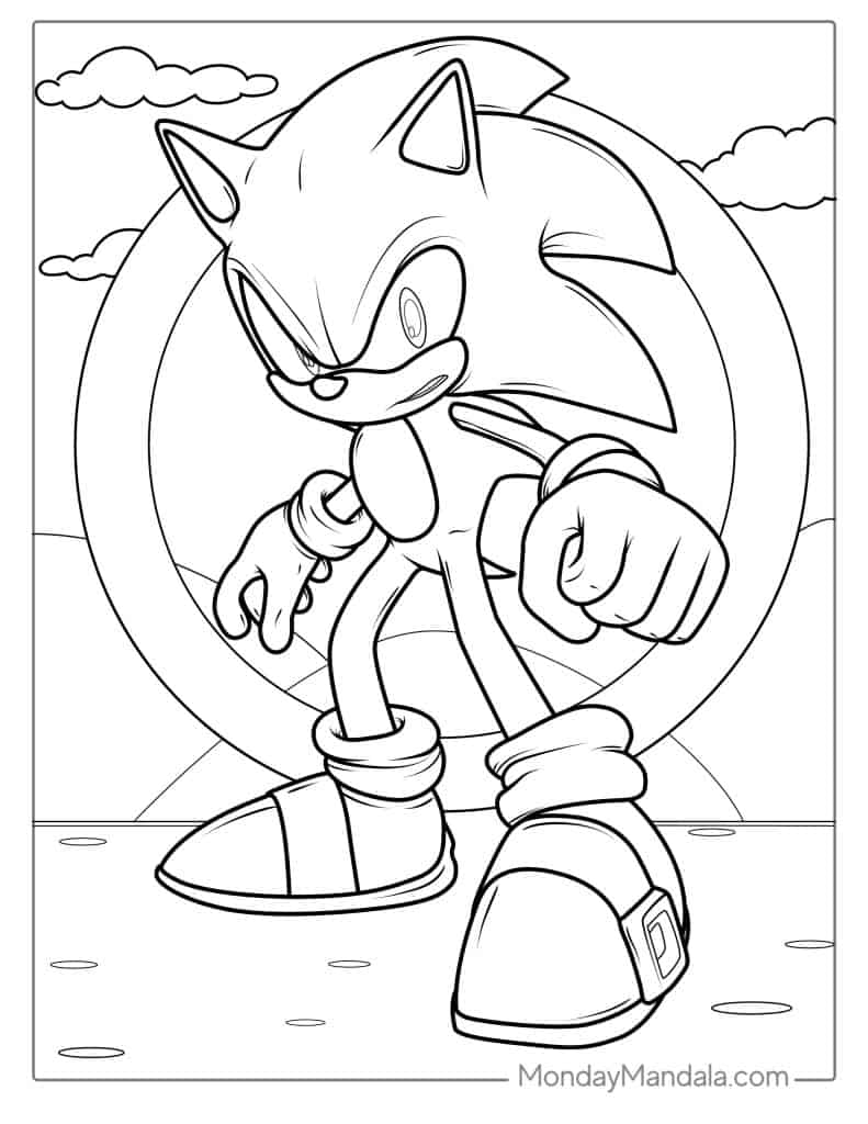 Sonic coloring pages free pdf printables