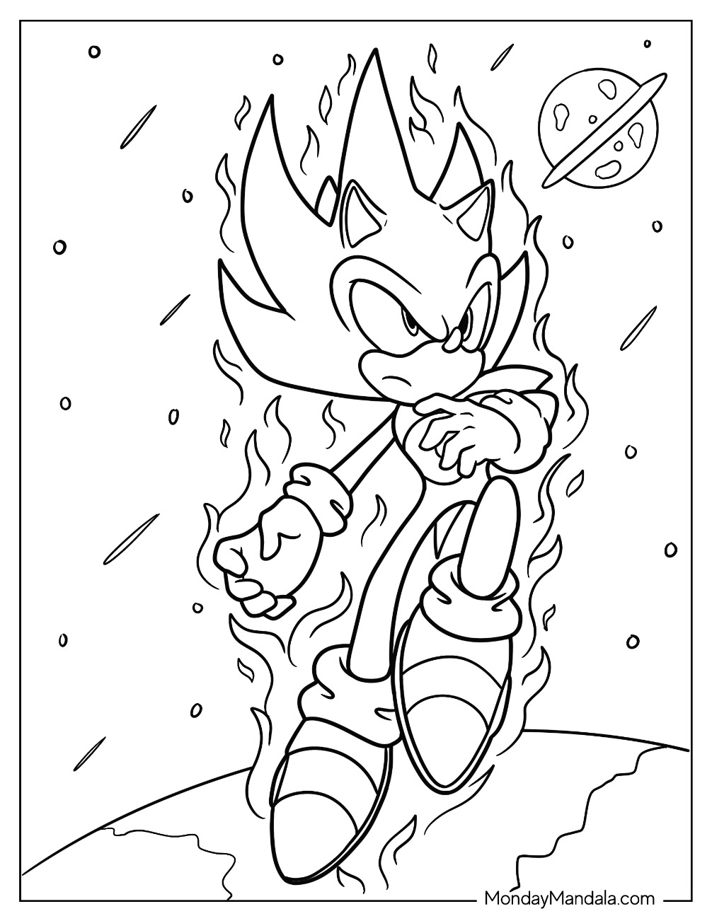 Super sonic coloring pages free pdf printables