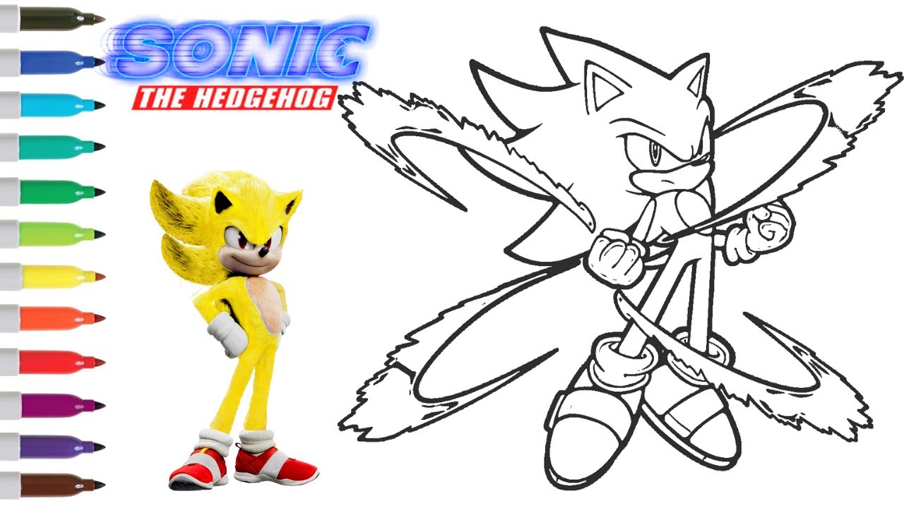 Sonic the hedgehog coloring book page super sonic sonic the hedgehog