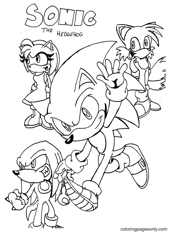 Sonic team coloring page